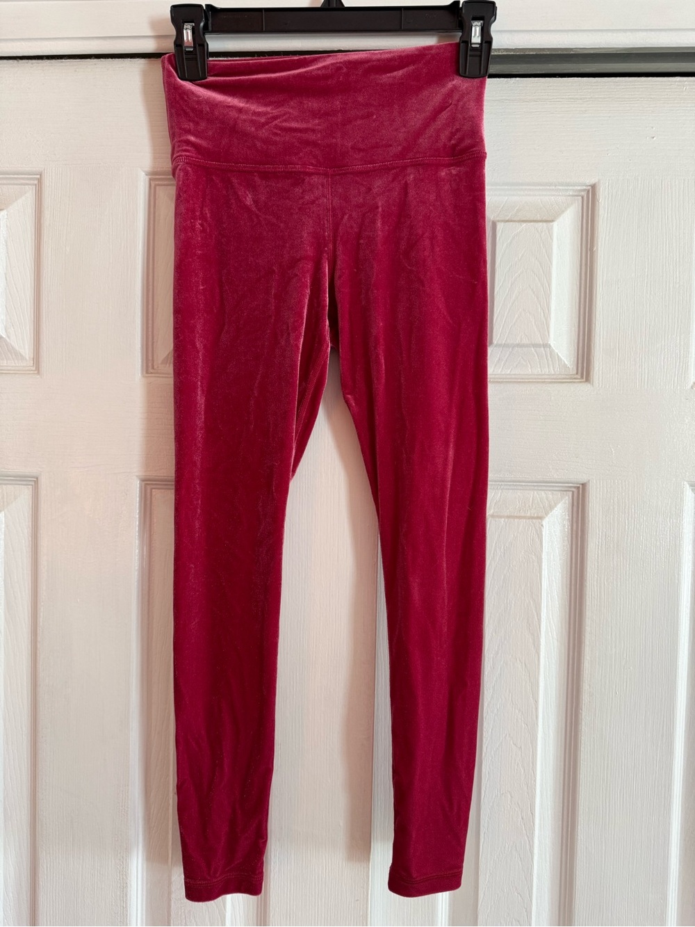 Athleta Elation Velvet Tight Leggings XS Petite Berry Burgundy High Rise